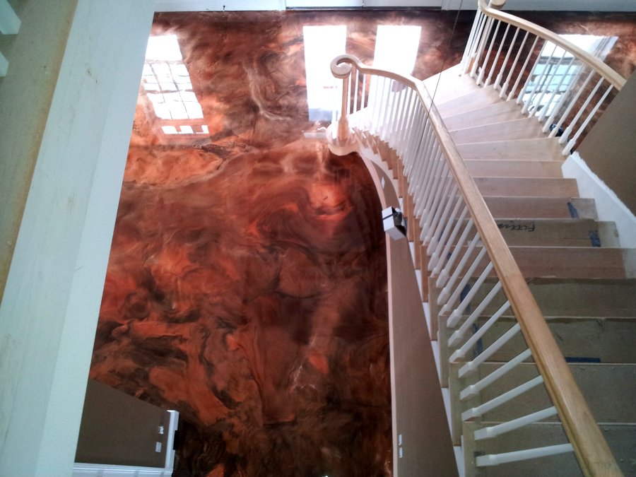 Suelo de resina metalizada