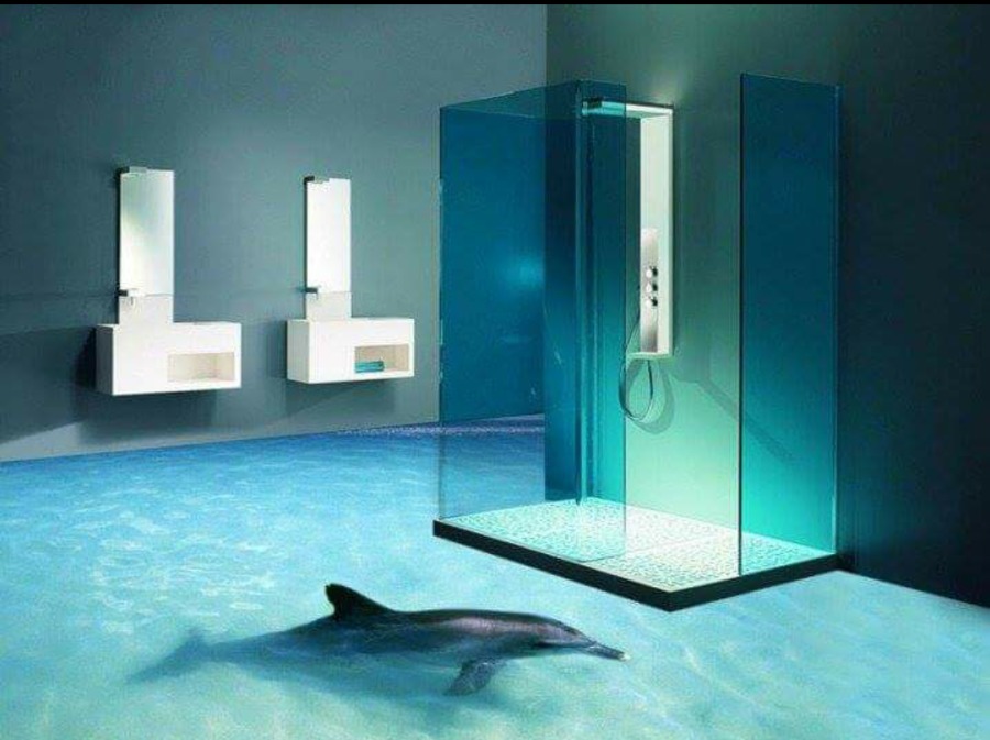 Suelo en baño 3d.