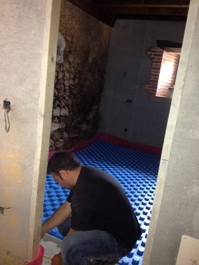 suelo radiante en vivienda antigua restaurada