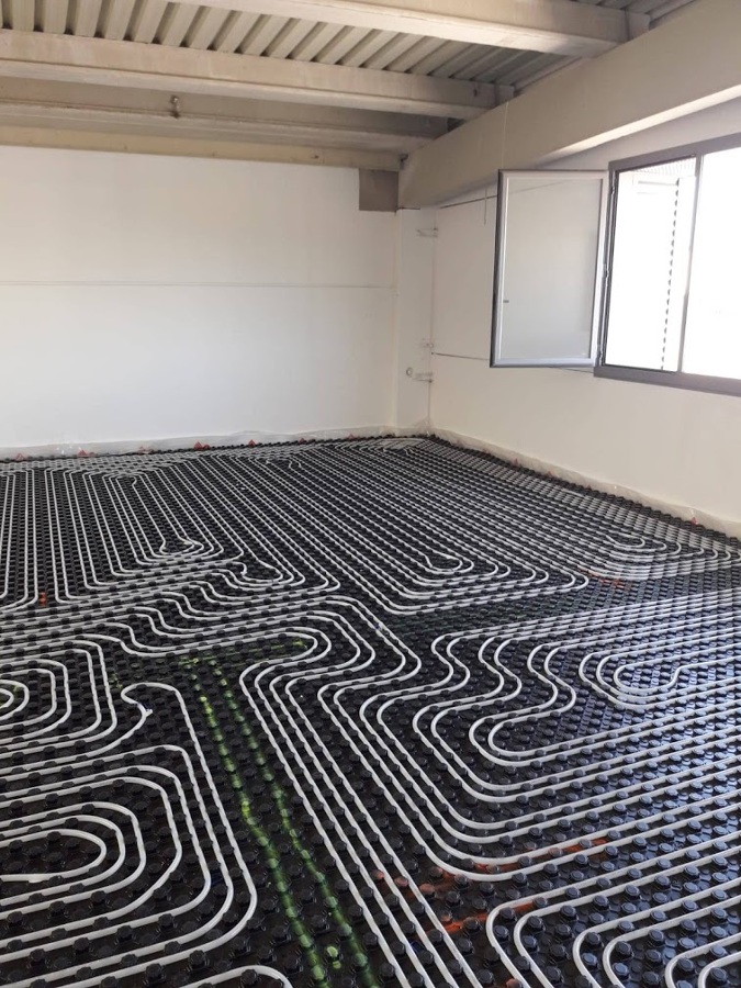 Suelo radiante para oficina