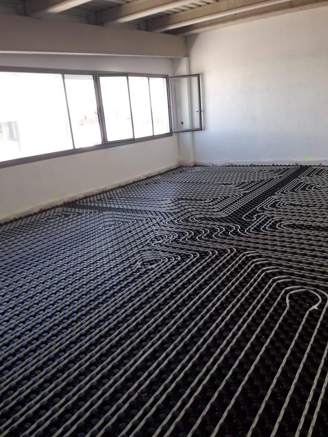 Suelo radiante para oficina