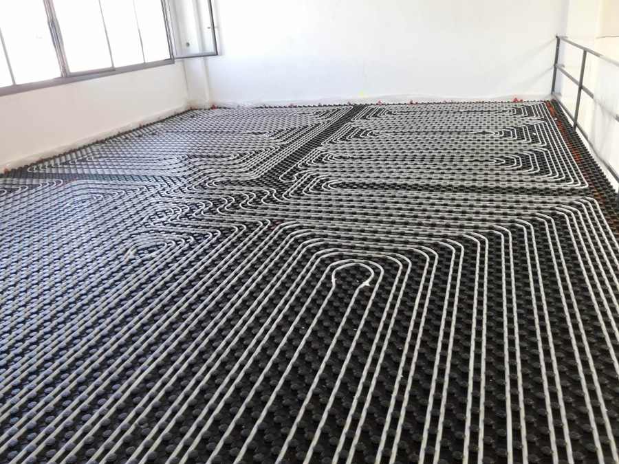 Suelo radiante para oficina