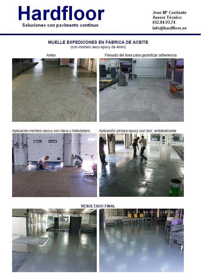 suelo resina epoxi de 5mm en almacén y muelle expediciones