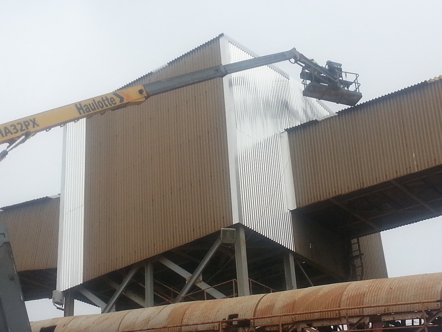 Sustitucion de cerramientos y cubiertas cintas transportadoras y edificios de transferencia