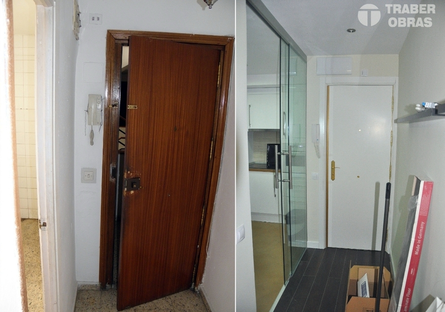 Sustitución de puerta blindada. Antes y después.