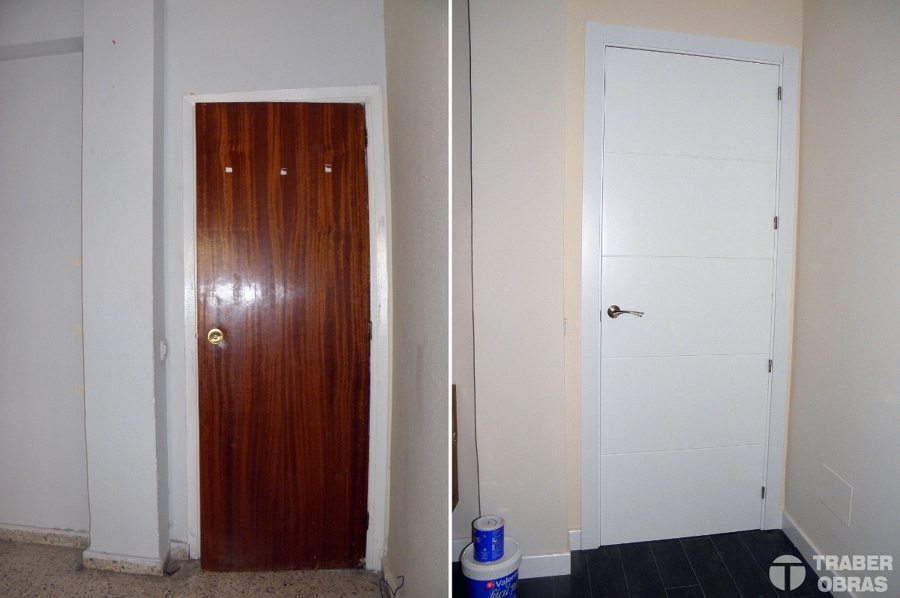 Sustitución de puertas de paso. Antes y después.