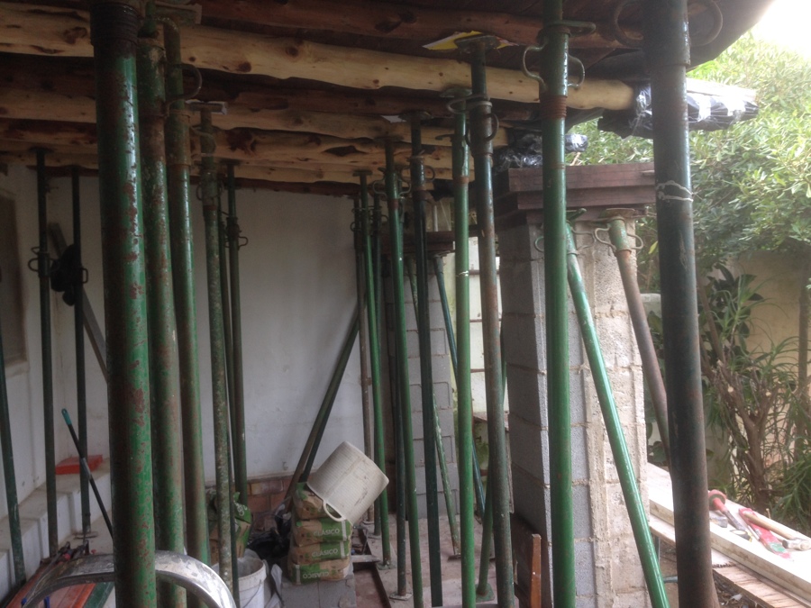 Sustituyendo vigas con porchada en el aire