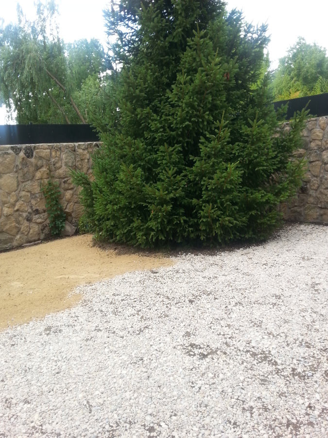 sustrato de grava y arena