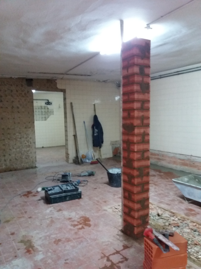 TAbicación de pilar con ladrillo panal