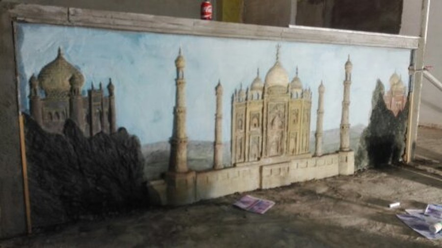 Tallado mortero pigmentado