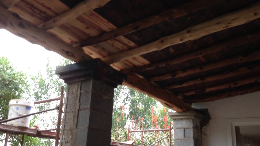 Tallet y savinas y jacenas recién colocadas