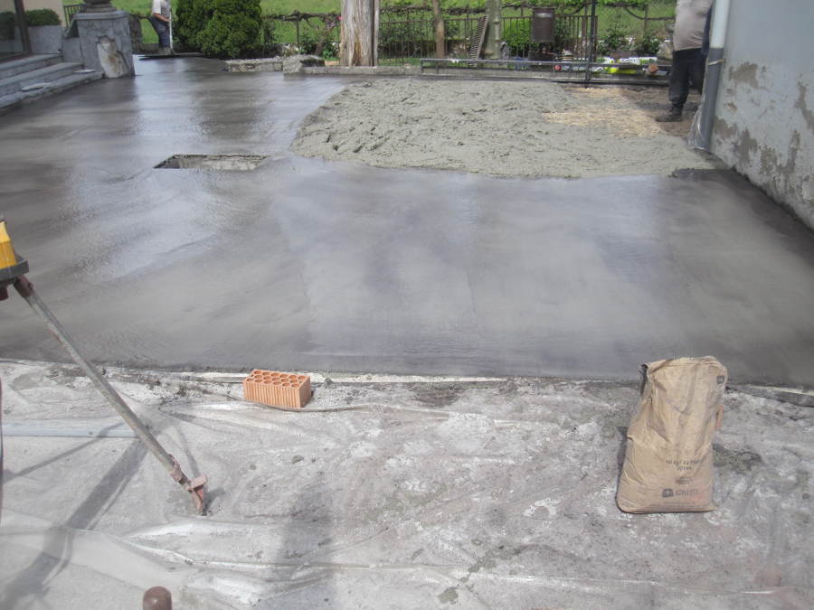 Talochado de hormigón.