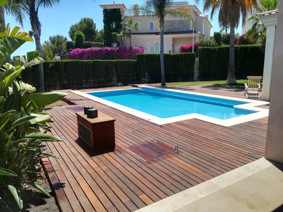 Tarima después de aceitar.