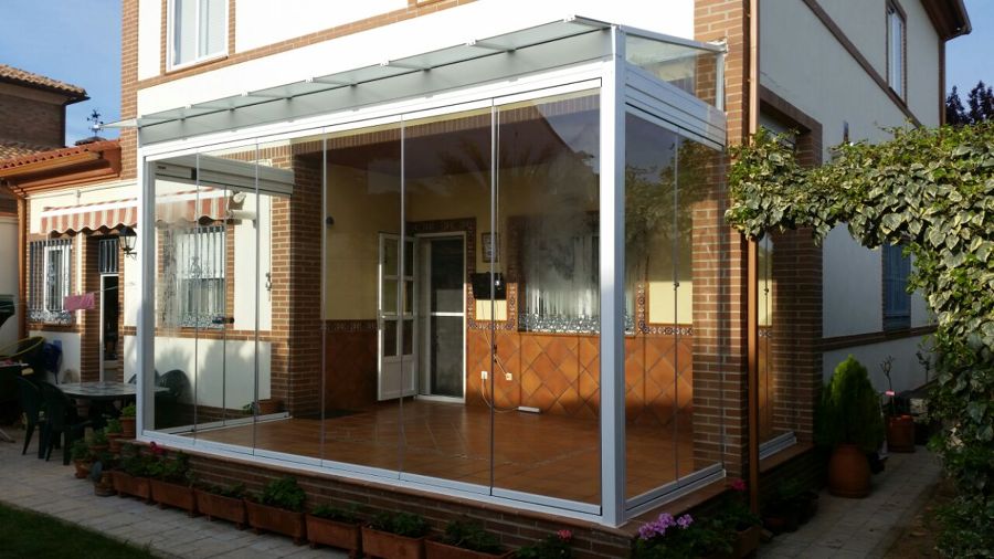 Techo fijo de Cristal y crotinas de cristal