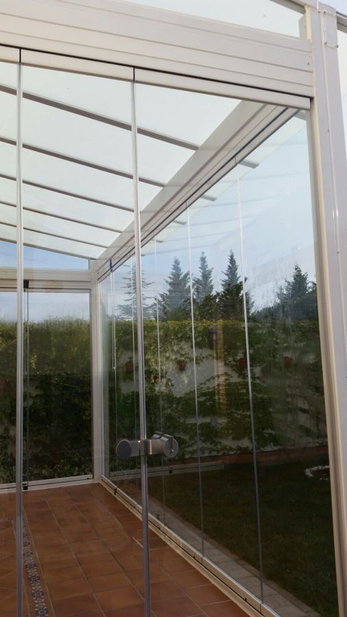 Techo fijo de Cristal y crotinas de cristal