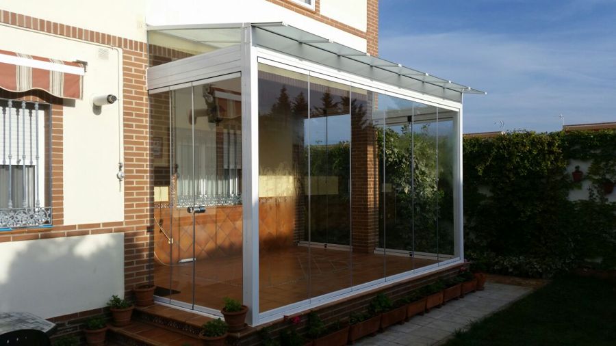 Techo fijo de Cristal y crotinas de cristal