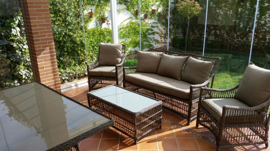 Techo fijo de Cristal y crotinas de cristal