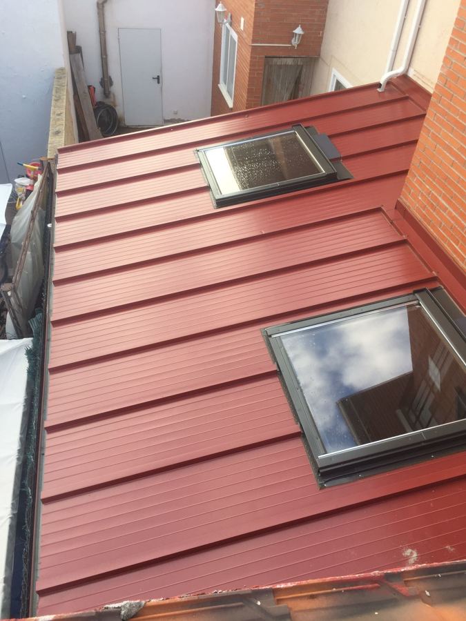 Techo finalizado visto desde arriba