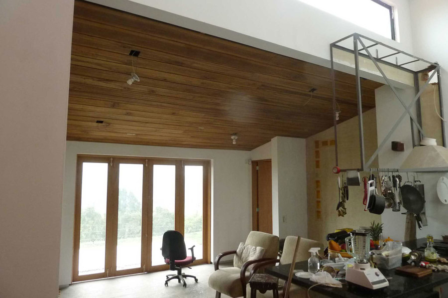 techo madera en cocina