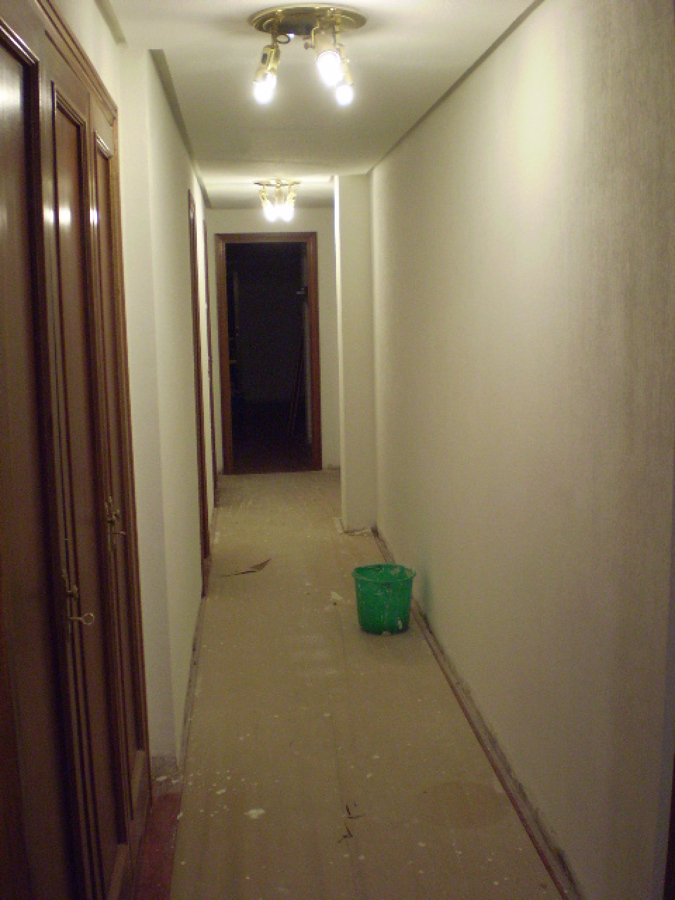 Techo y paredes del pasillo 