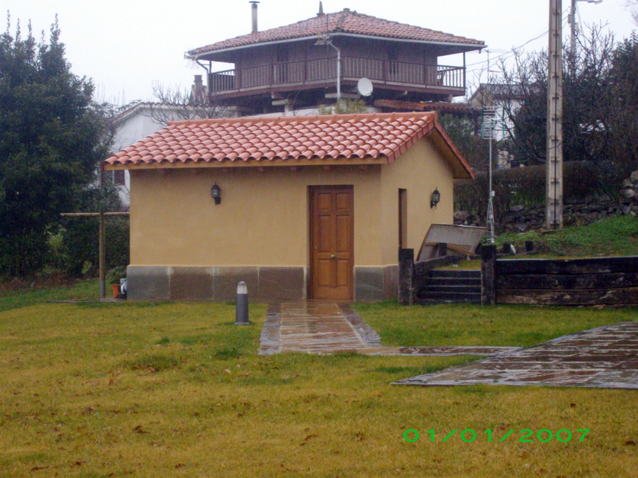 Tejado en casas fin de semana.