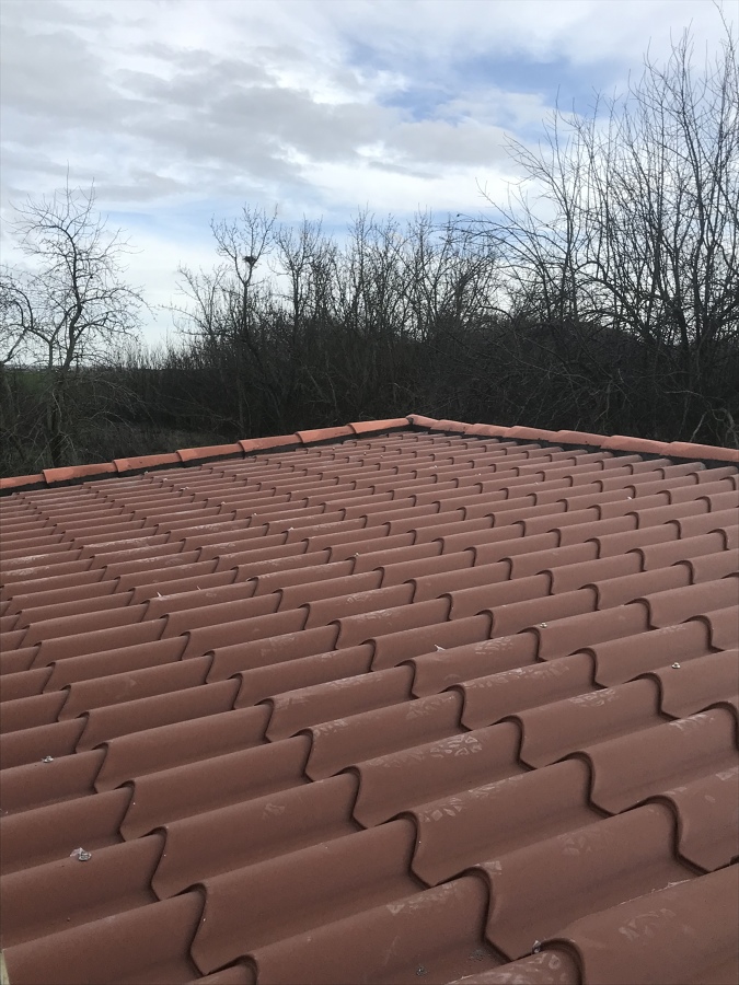 Tejado sandwich initación teja.