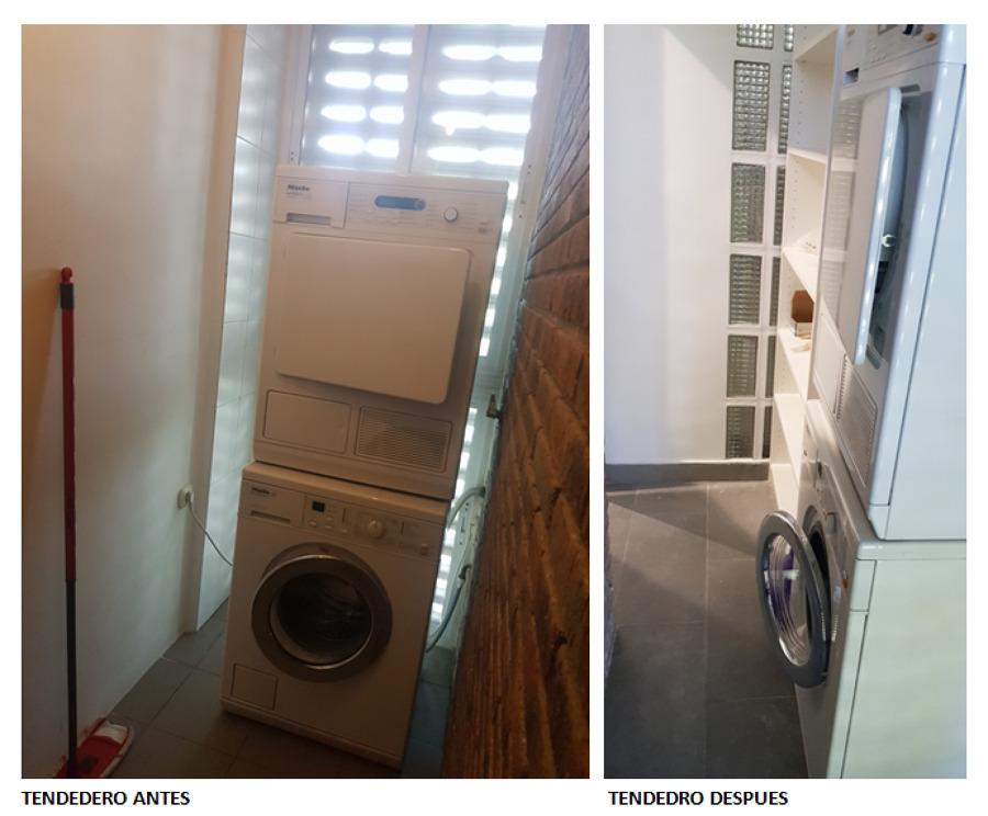 Tendedero antes y después