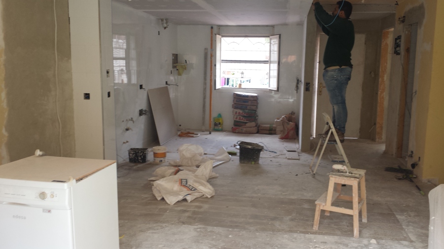 terminación de los trabajos de electricidad