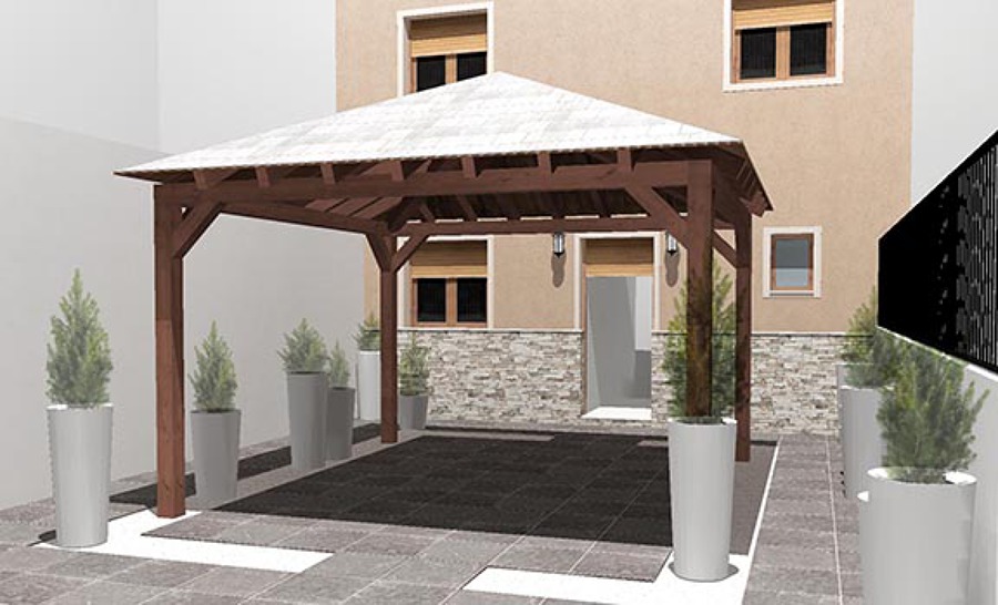 Terraza Cenador vista de día. Siete Aguas