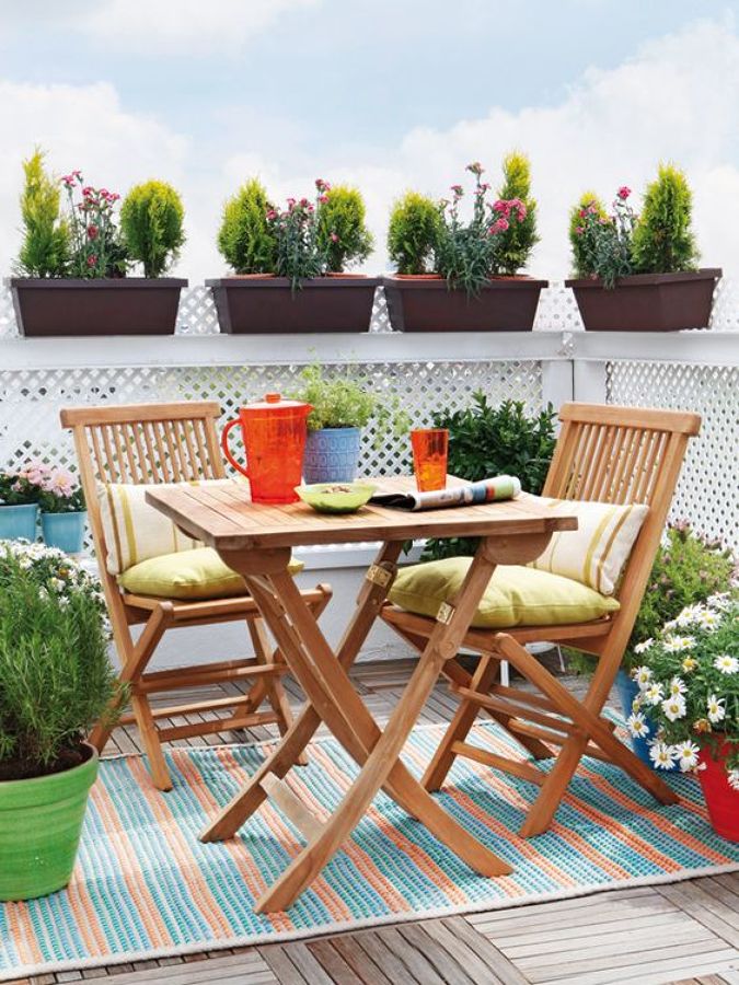 terraza con decoración