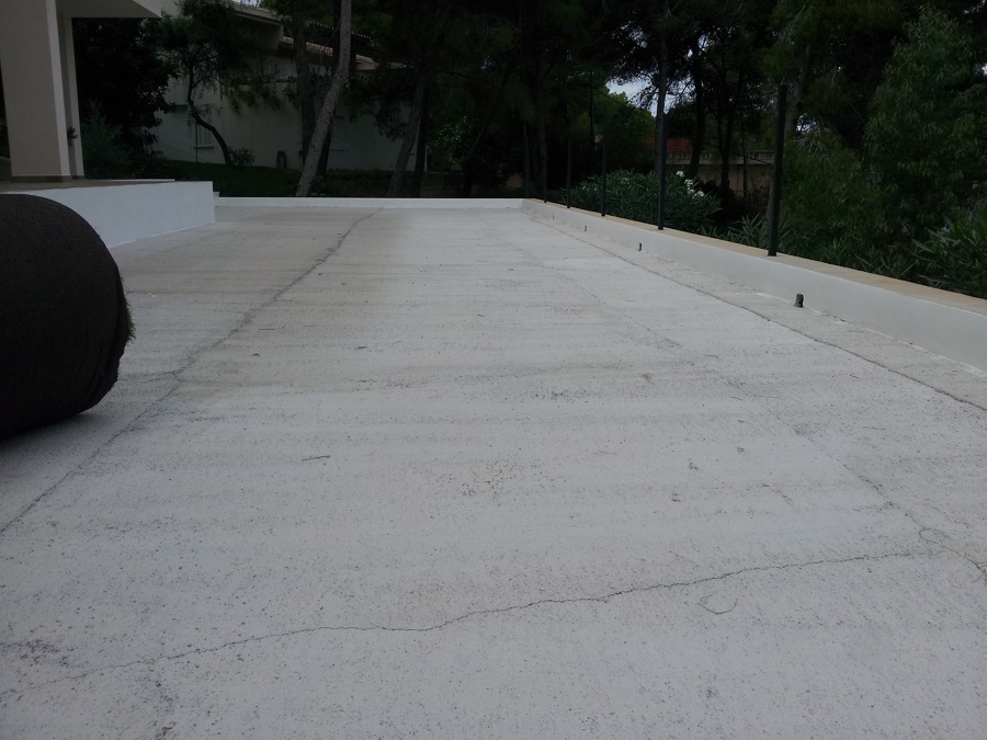 Terraza con hormigón