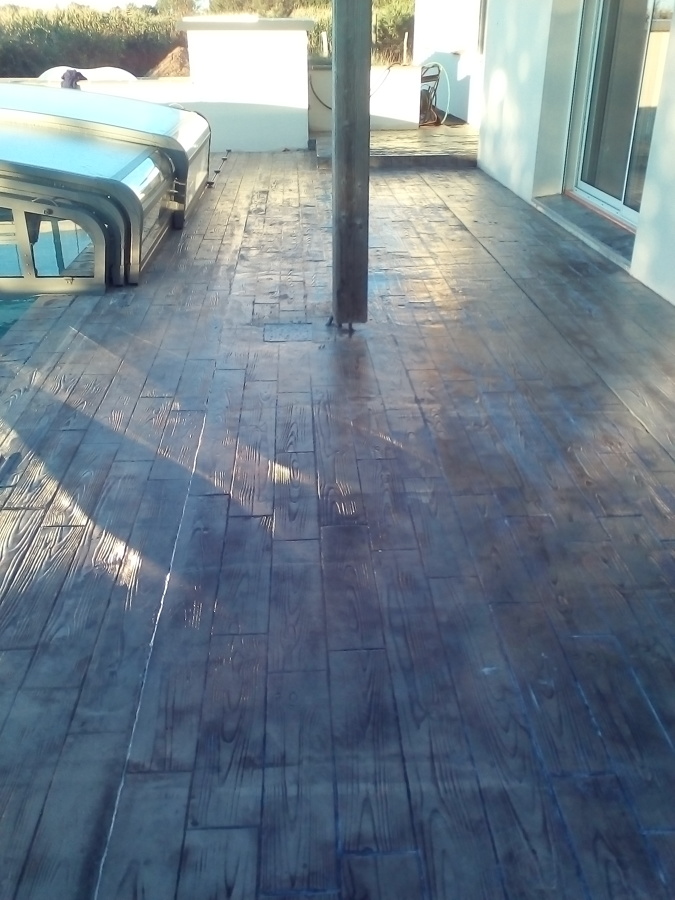 Terraza en impreso madera