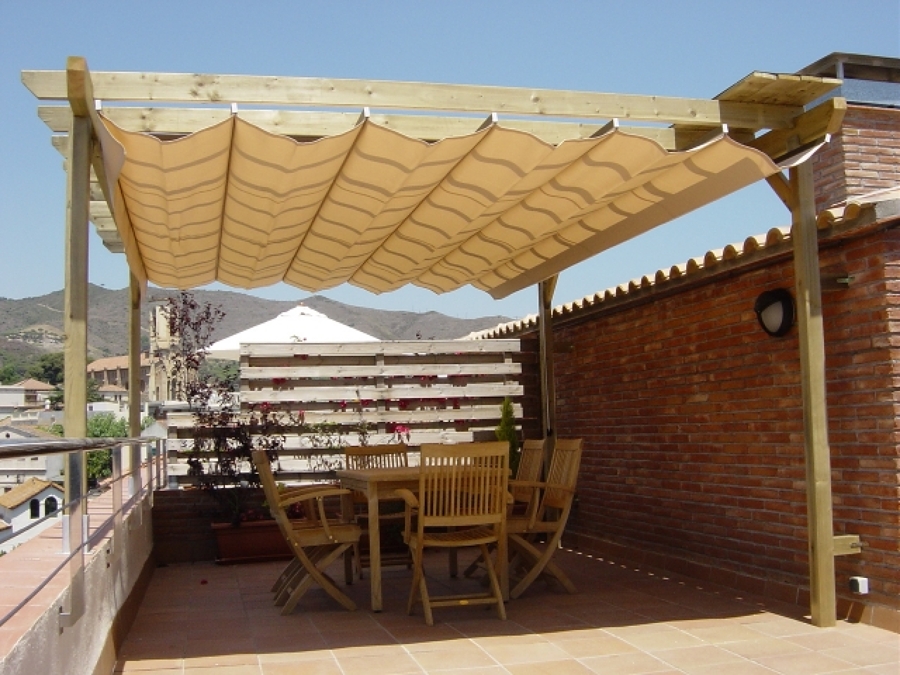 Toldo de palillería madera