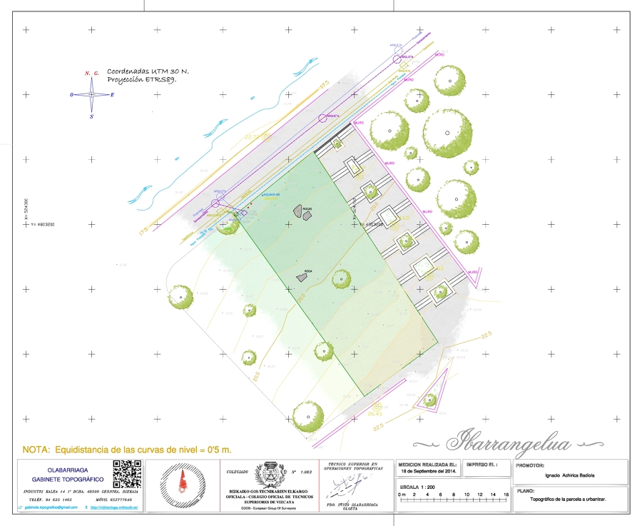 Topográfico de parcela edificáble. 