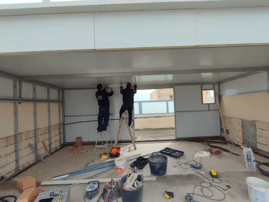 Trabajando en la obra