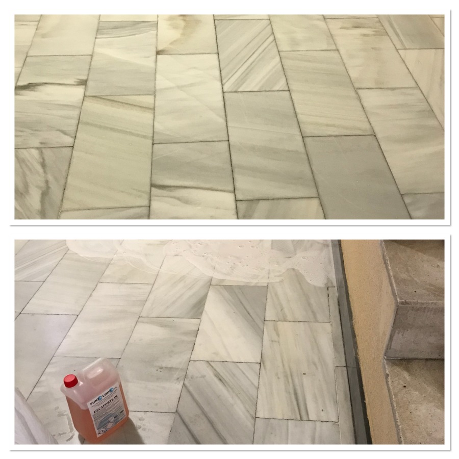 Trabajo de un portal pulir y abrillantar