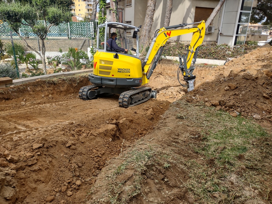 Trabajos de excavación.