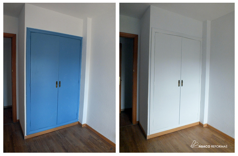 Trabajos de pintura sobre carpintería de madera