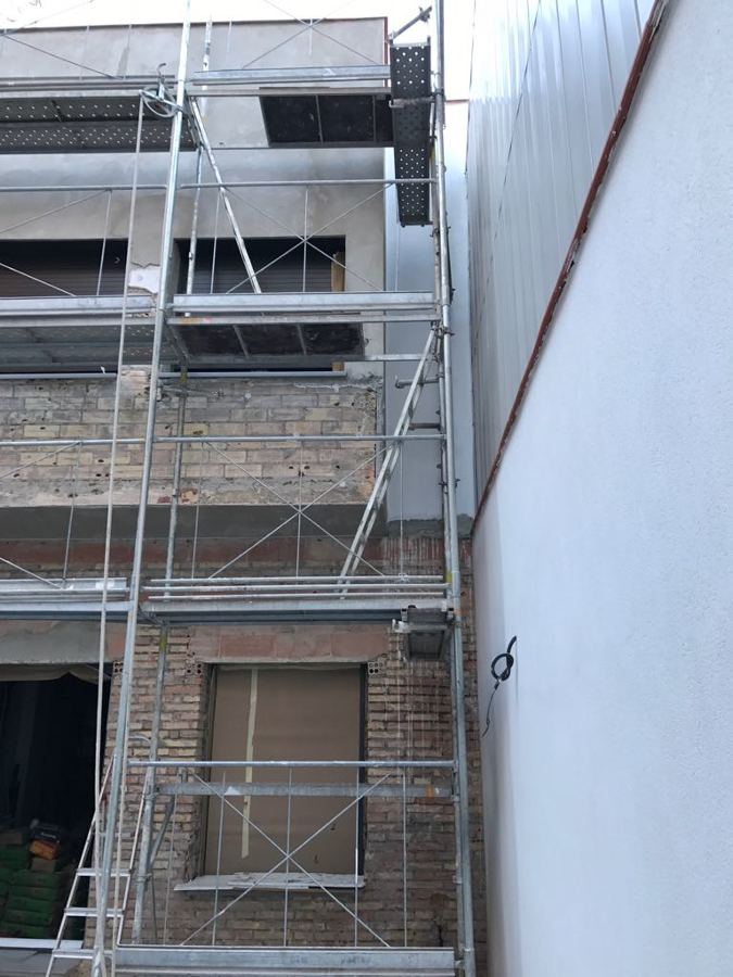 Trabajos de rehabilitación patios interiores del edificio