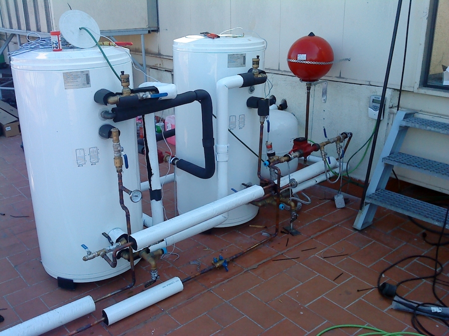 tuberías con el aislamiento colocado