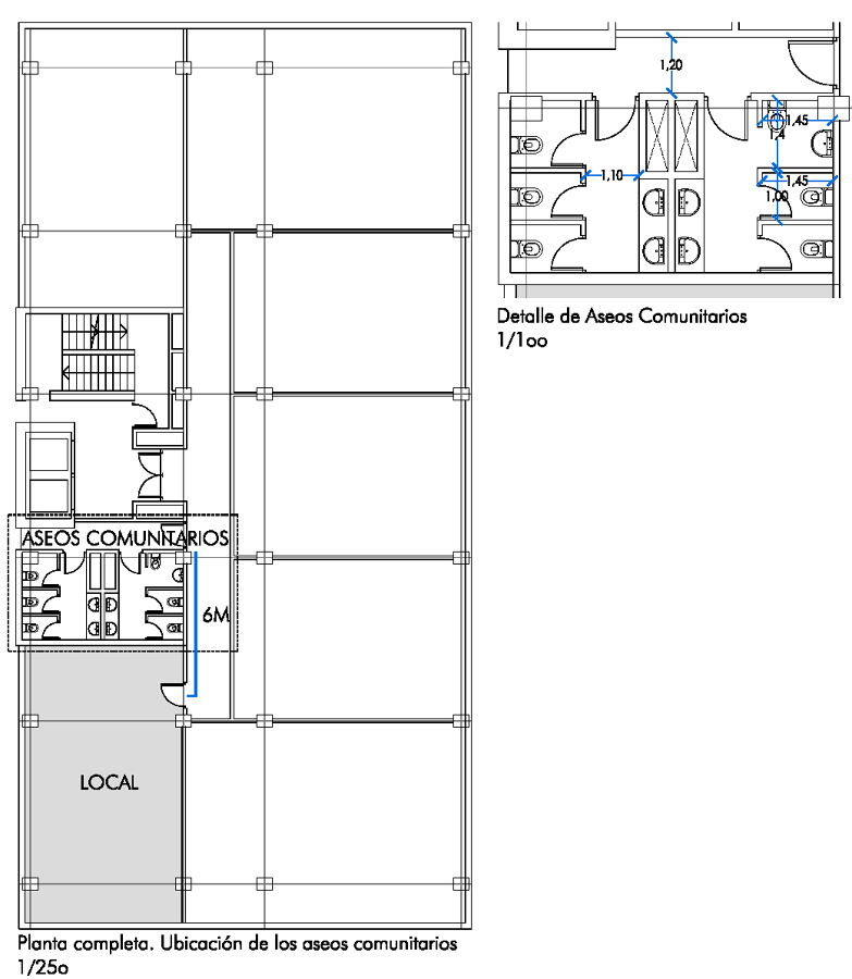 Ubicación de la oficina en planta piso