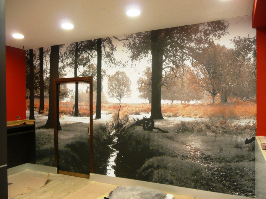 Una pared que evoca con un Mural de Naturaleza