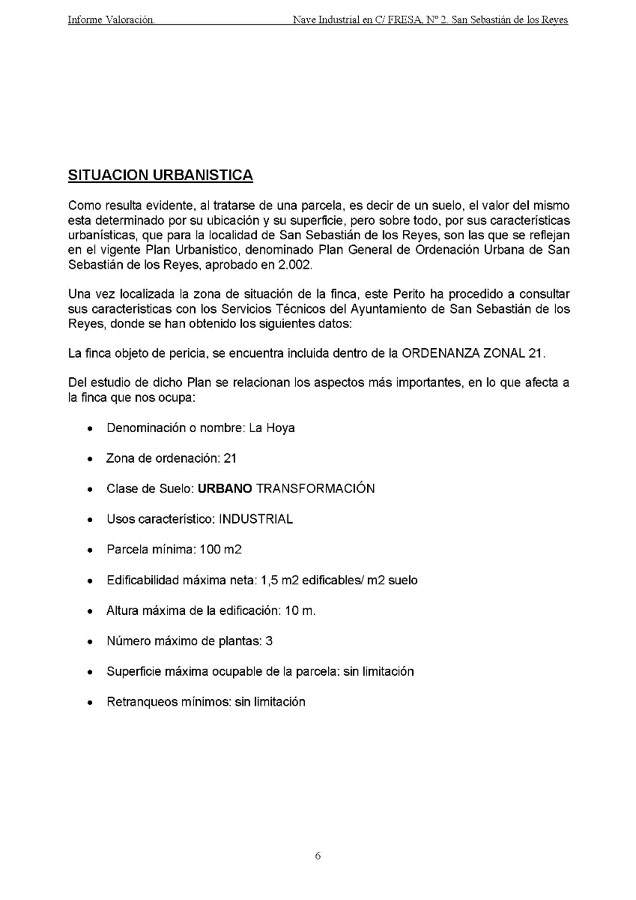 Valoración nave industrial. Extracto1