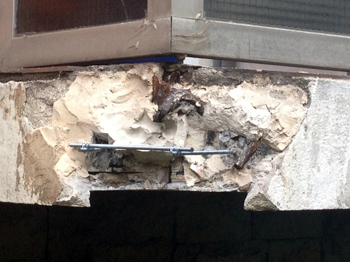 Varillas en frentes de balcones