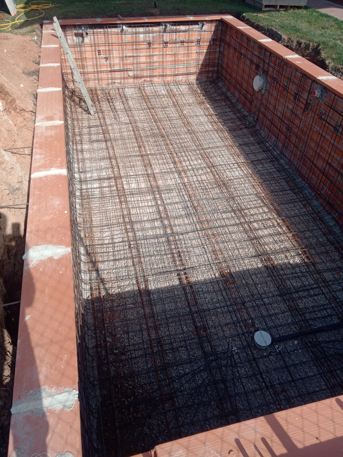 Vaso listo para gunitar.