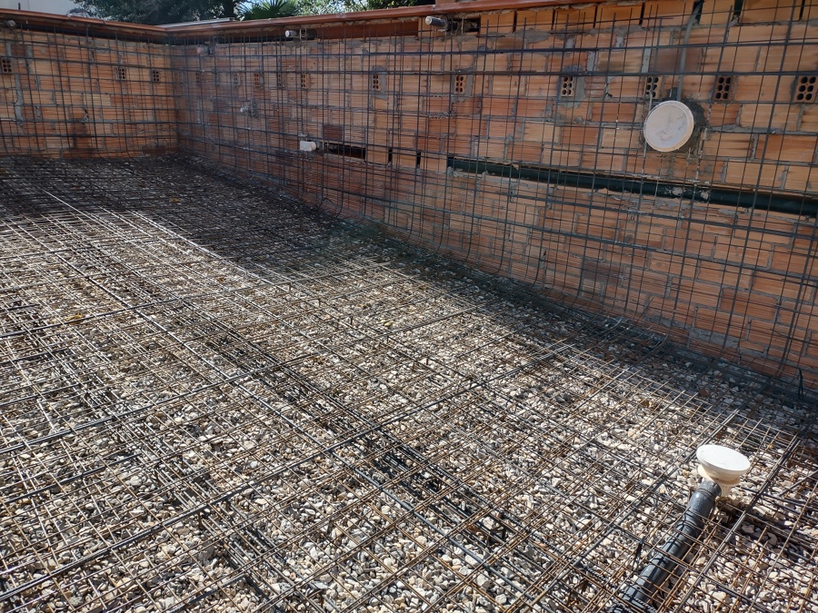 Vaso listo para gunitar.