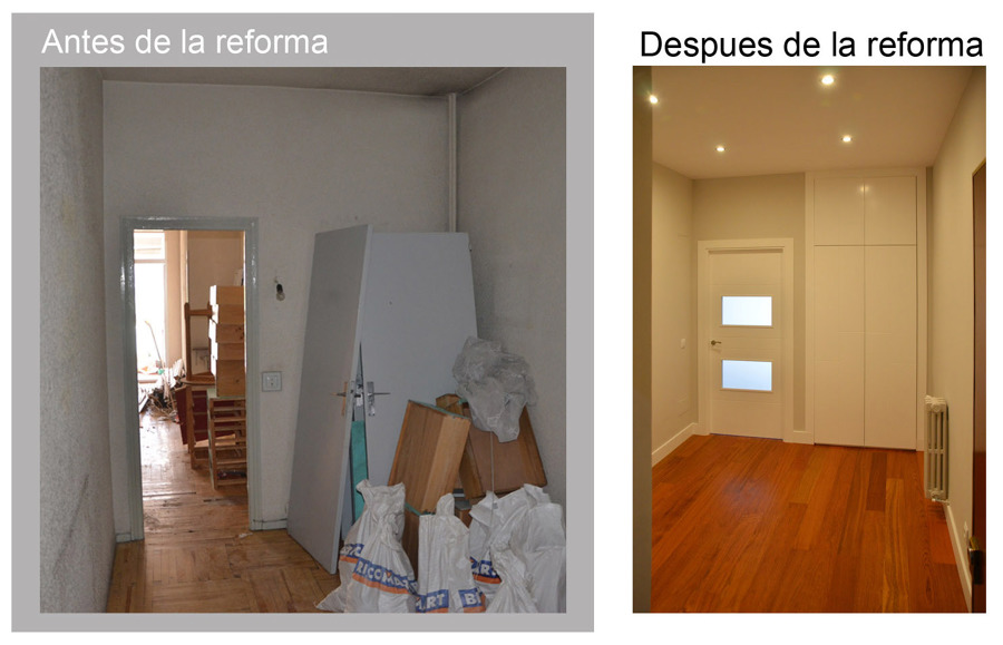 Vestibulo antes y despues