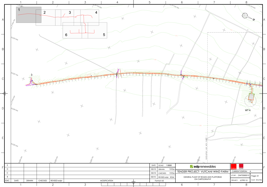Viales Parque eólico. Planta