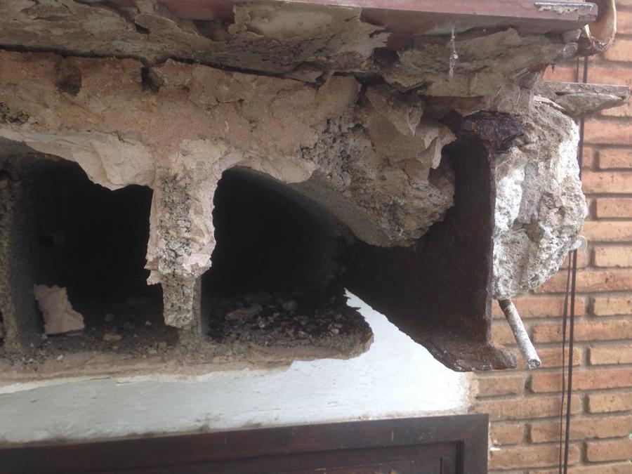 Viga oxidada a cambiar para garantizar aguante