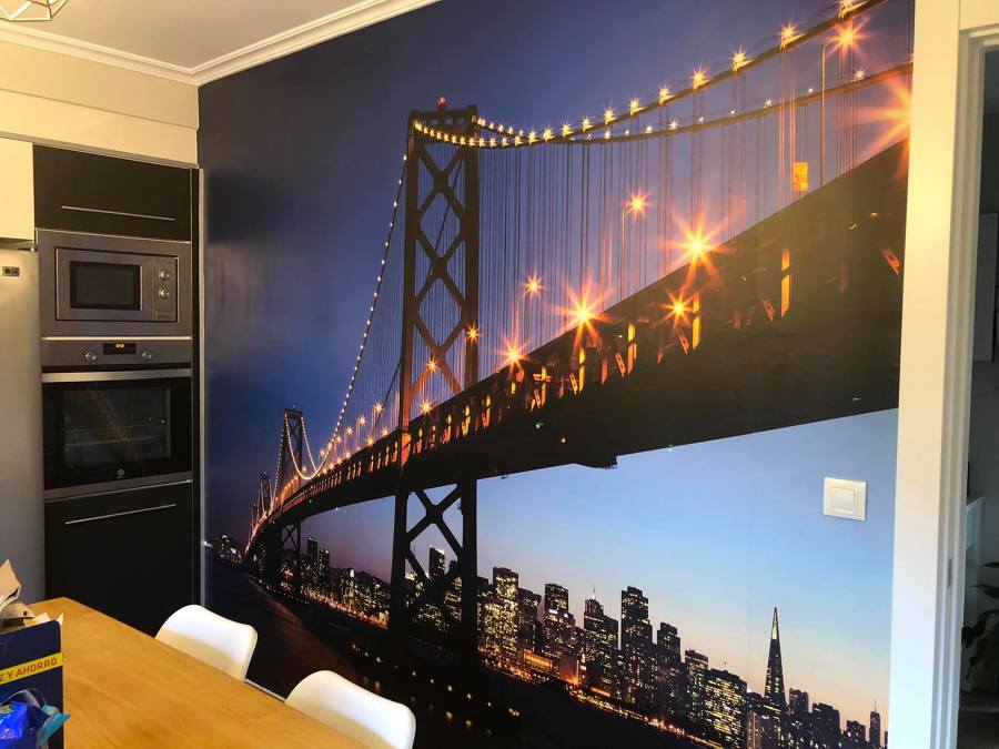 Vinilo en pared de cocina